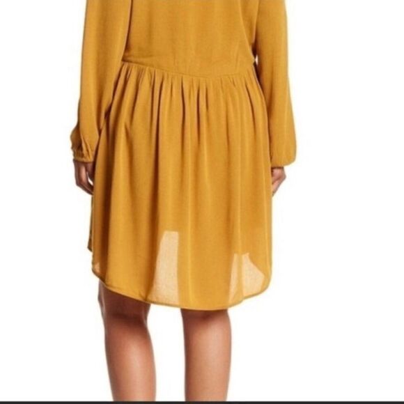 Nordstrom Oversized Boho Fall Mustard Long Sleeve Dress DR2 - Picture 16 of 16